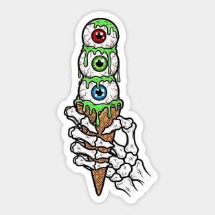 Eyeball Ice Cream Cone – Creepy Cute Halloween Design Sticker